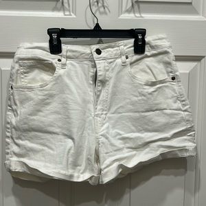High Waisted White Shorts